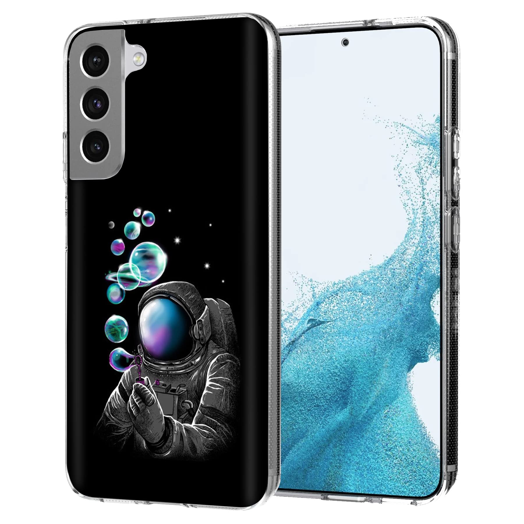 VIBECover Slim Protective Case for Samsung Galaxy S22 Plus 5G - Flexible TPU Cover with Planet Bubble Design | Shockproof Phone Case for Everyday Use & Outdoor Activities