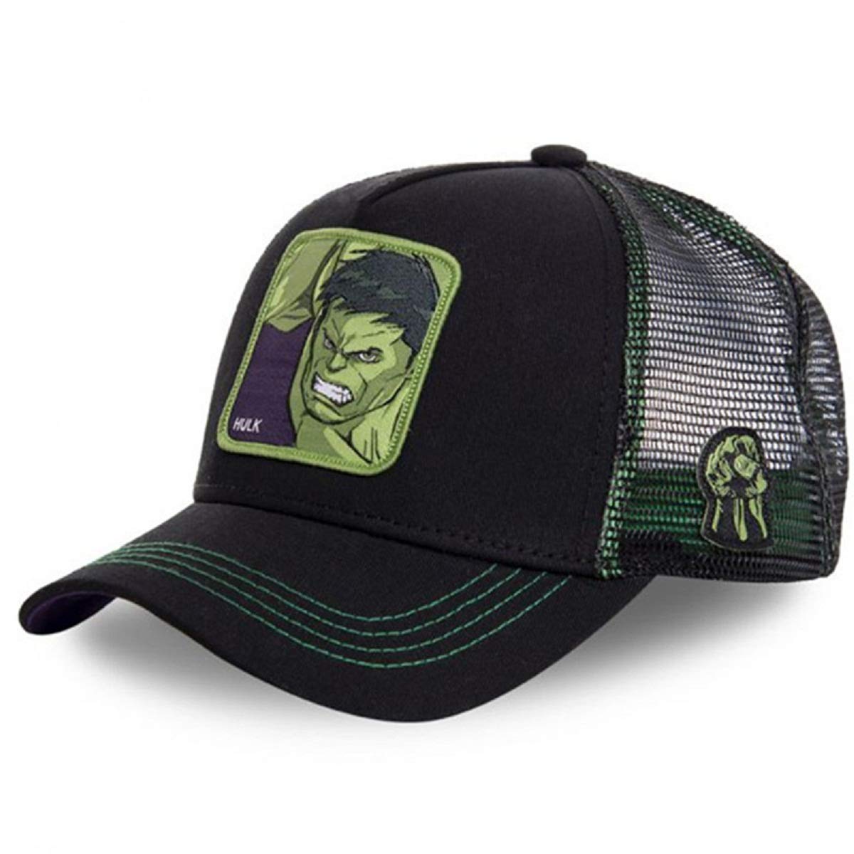 Design Iron Man Hulk Style Trucker Cap - Adjustable Snapback Mesh Back Unisex Baseball Cap for Men, Women, Kids - Perfect for Outdoor Sports, Casual Wear, and Cosplay Events