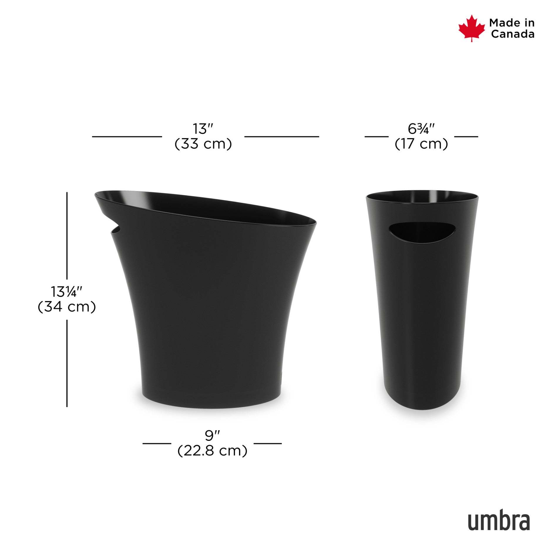Slim Trash Can - Small Space Garbage Bin for Bathroom, Kitchen, Office & Dorm - Odor Control & Space Saving Waste Basket