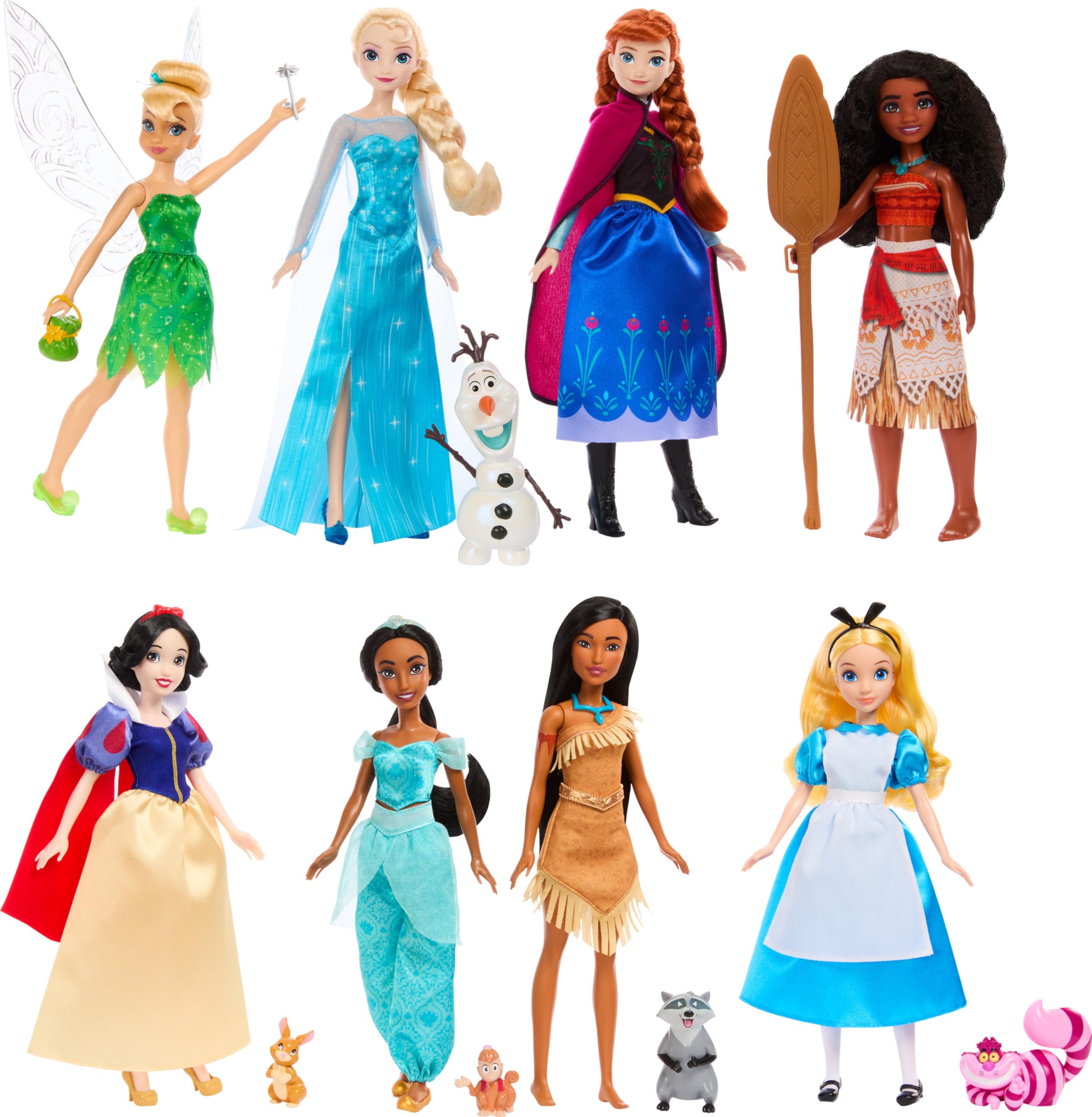 Mattel Disney 100th Anniversary 8-Pack Fashion Doll Set with Accessories - Inspired by Classic Disney Movies | Perfect for Collectors, Birthday Gifts & Playtime