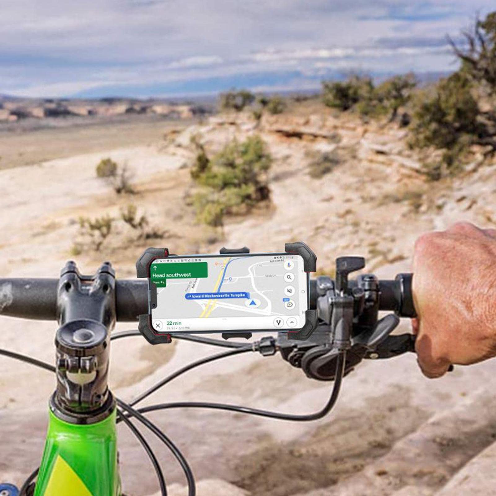Best Handlebar Phone Mount - 360° Rotating Bike Phone Holder for Motorcycle, Bicycle & Scooter | Secure Phone Mount for Road Trips, Music, GPS Navigation, Vlogging & Hands-Free Calls | Perfect for Cycling, Commuting & Outdoor Adventures