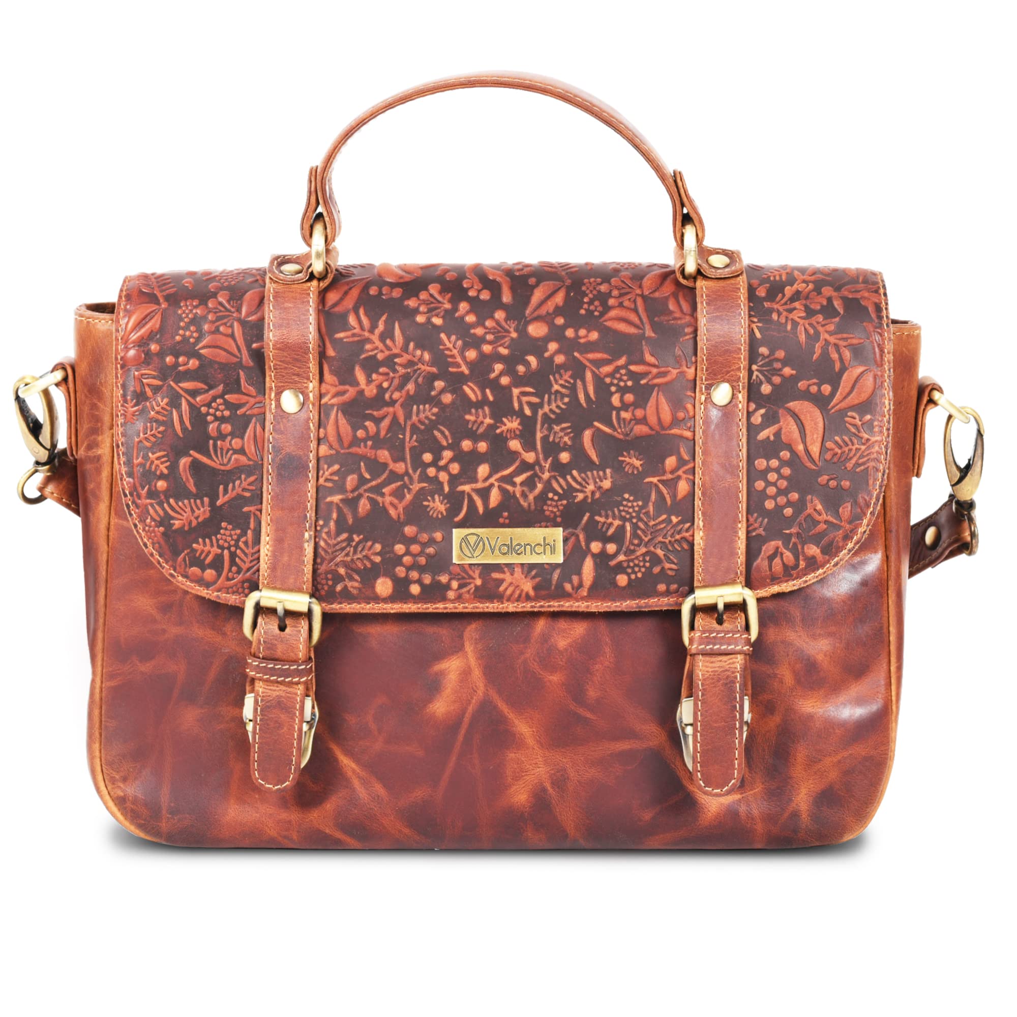 Handmade Flower Embossed Leather Crossbody Shoulder Bag for Women - Stylish & Durable Purse for Daily Use, Travel, and Special Occasions