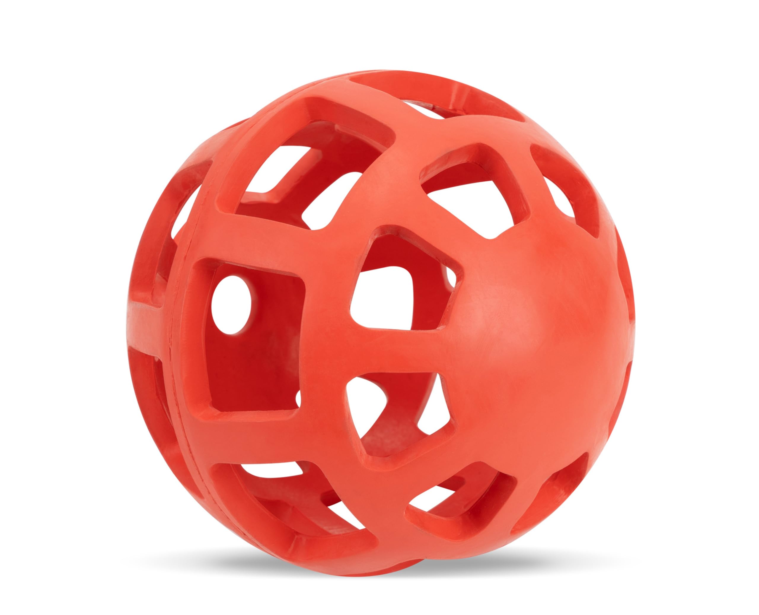 OllyDog Waffle Ball - Natural Rubber Roller Dog Toy for Small, Medium & Large Dogs (Fiesta) - Interactive Play & Chew Toy for Indoor & Outdoor Fun