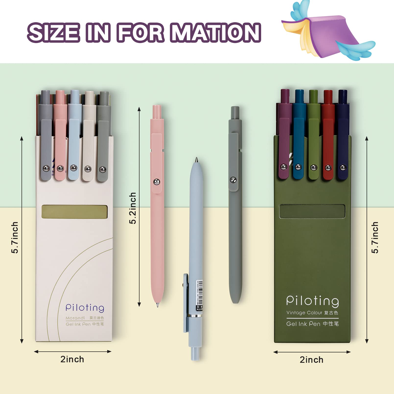 10Pcs Quick Dry Gel Pens - 0.5mm Fine Point Retractable for School, Office & Journaling