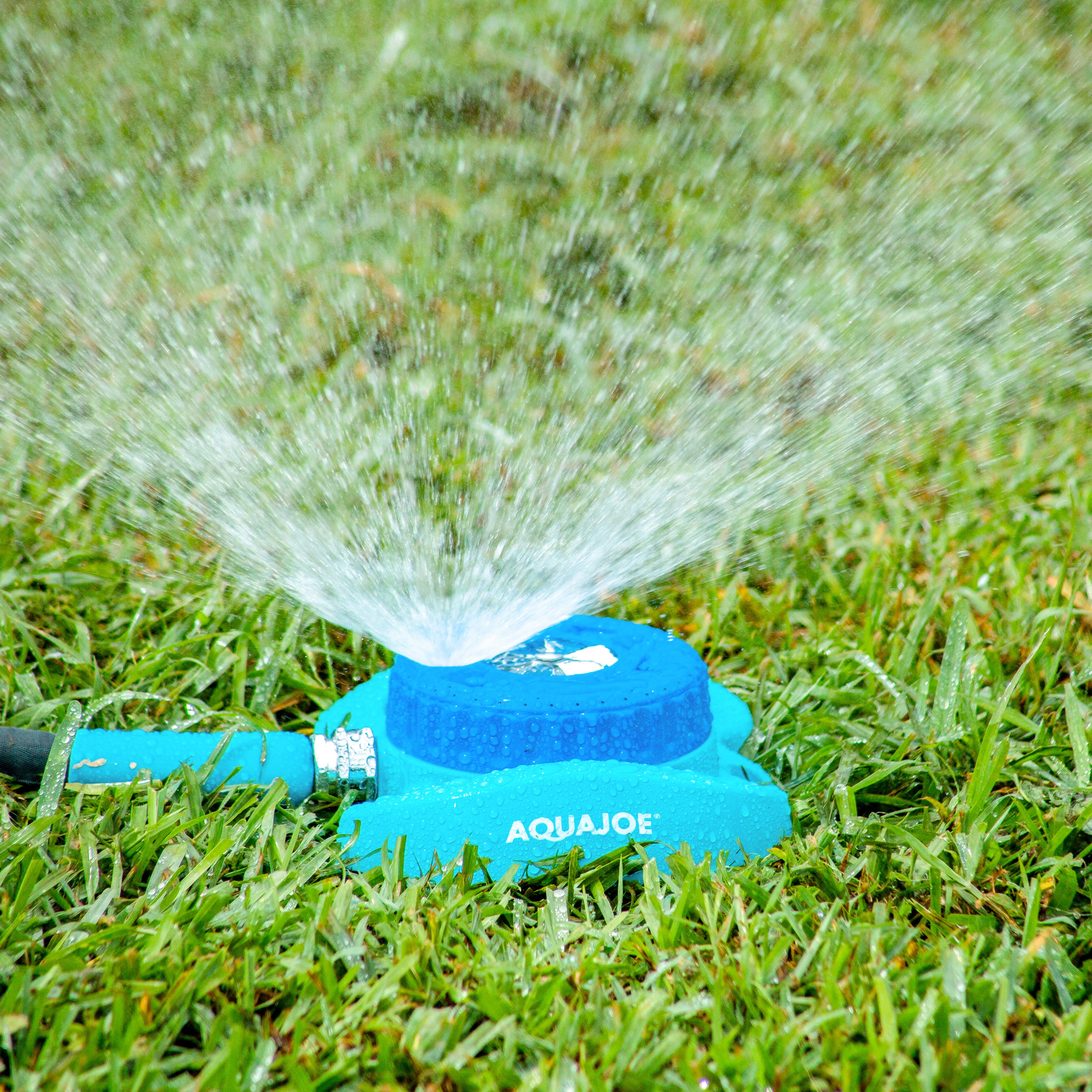 Aqua Joe AJ TSSBM Heavy Duty Metal Turret Sprinkler - 9 Adjustable Spray Patterns, 1022 Sq Ft Coverage - Perfect for Lawns, Gardens & Large Outdoor Areas