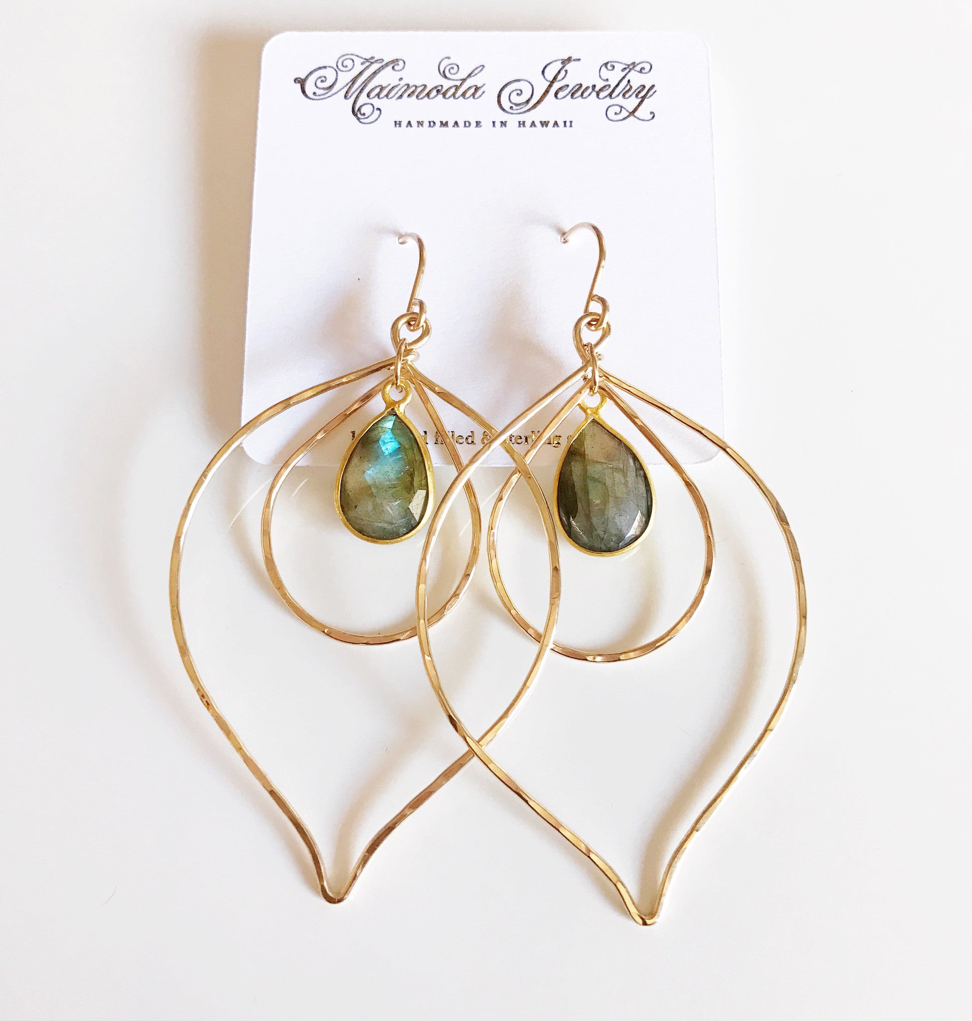 Chloe Lapis Lazuli Earrings - Genuine Stone Dangle Earrings for Women, Handmade Jewelry Gift (E269) | Perfect for Weddings, Parties & Special Occasions