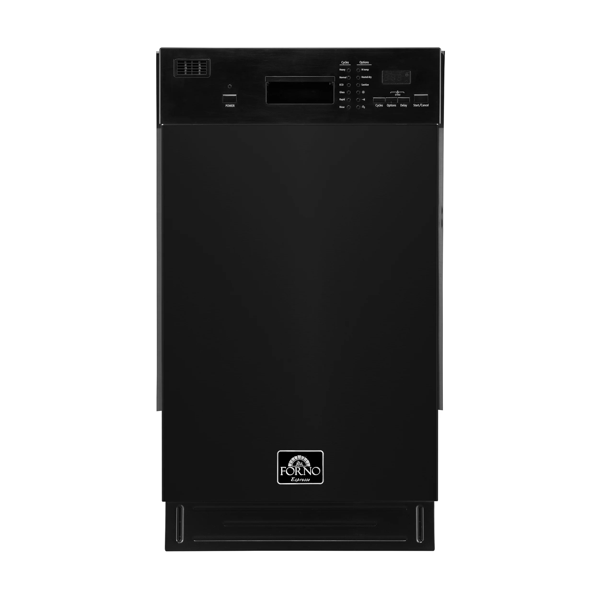 Forno Espresso 18 Inch Built-In Dishwasher in Black - FDWBI8041 18BLK | Energy Efficient, Ultra Quiet | Perfect for Modern Kitchens and Small Spaces