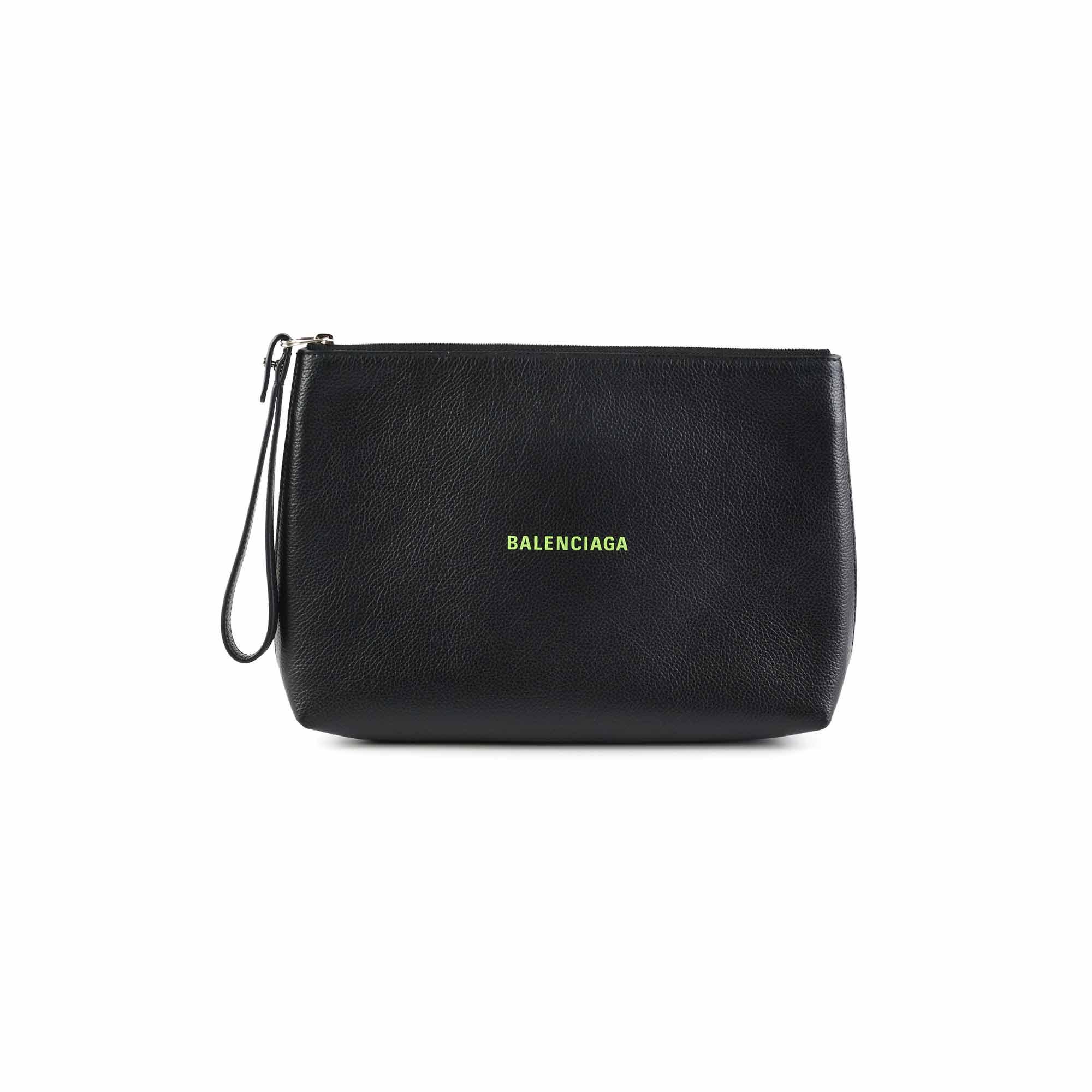 Balenciaga Black Leather Pouch Bag - Stylish Crossbody Clutch for Women | Perfect for Parties, Travel & Everyday Use