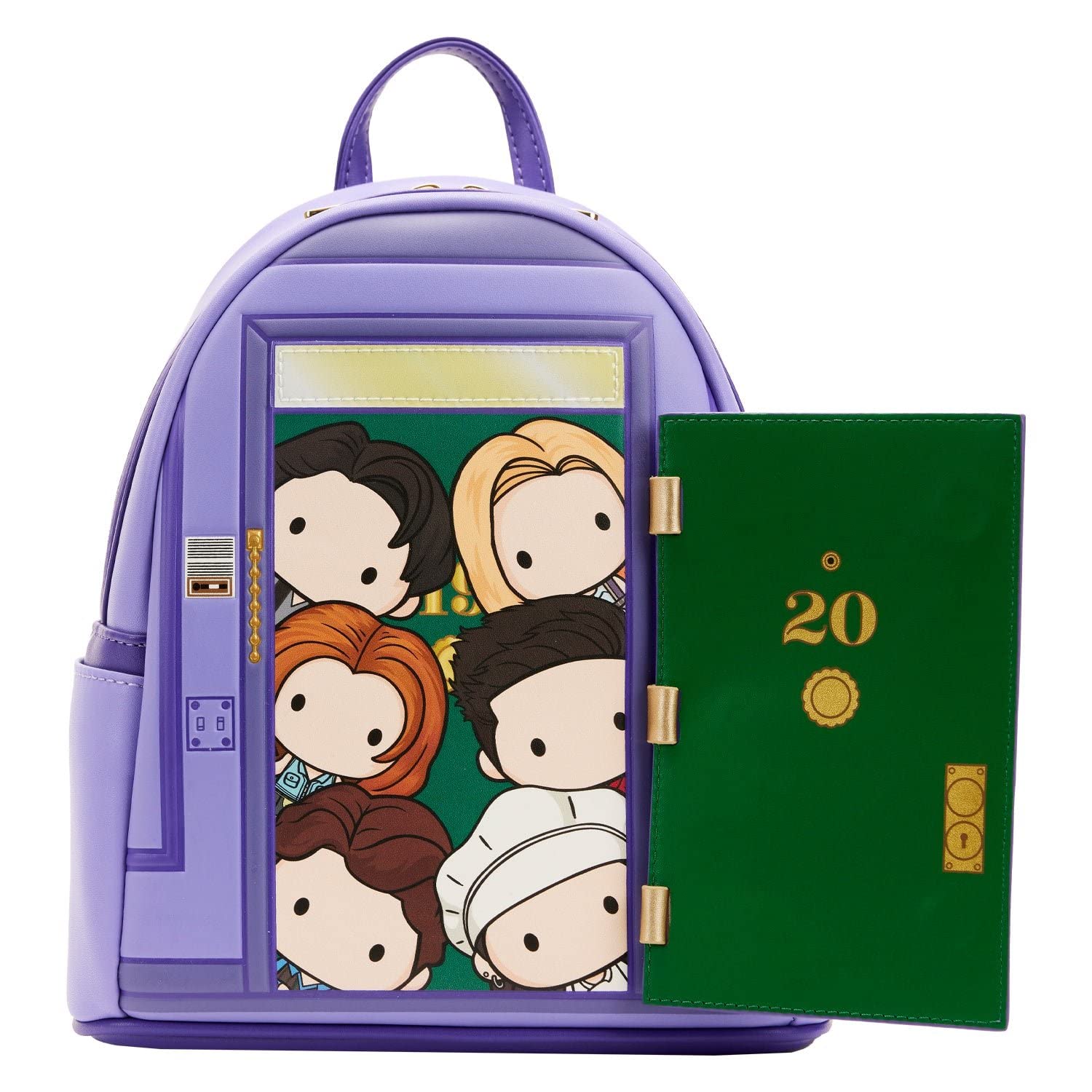 Loungefly Friends TV Series Front Door Chibi Art Women's Crossbody Bag - Cute Double Strap Shoulder Purse for Fans, Daily Use & Collectors