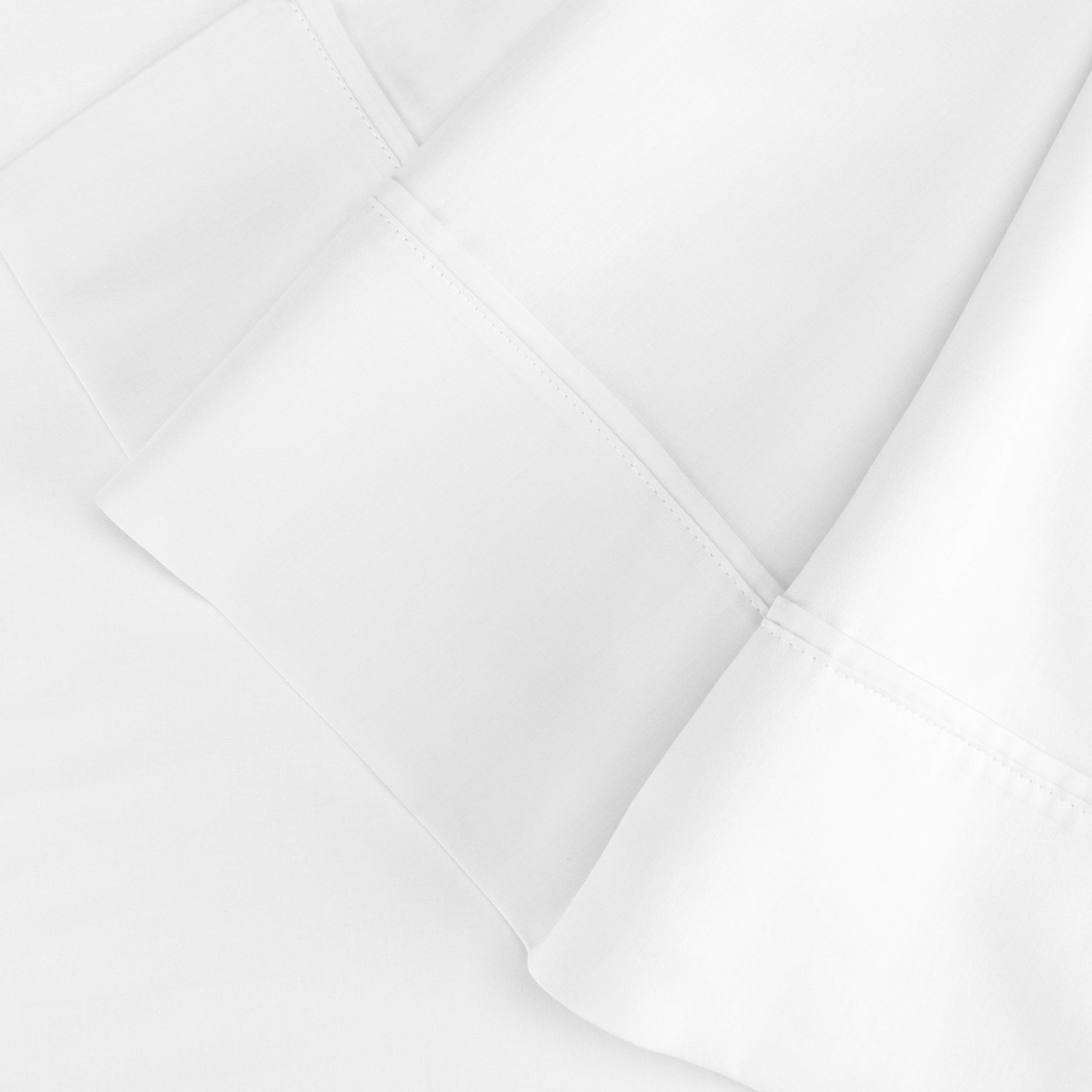 Premium 300TC Egyptian Cotton Sheets Set - Queen White for Luxury Bedding