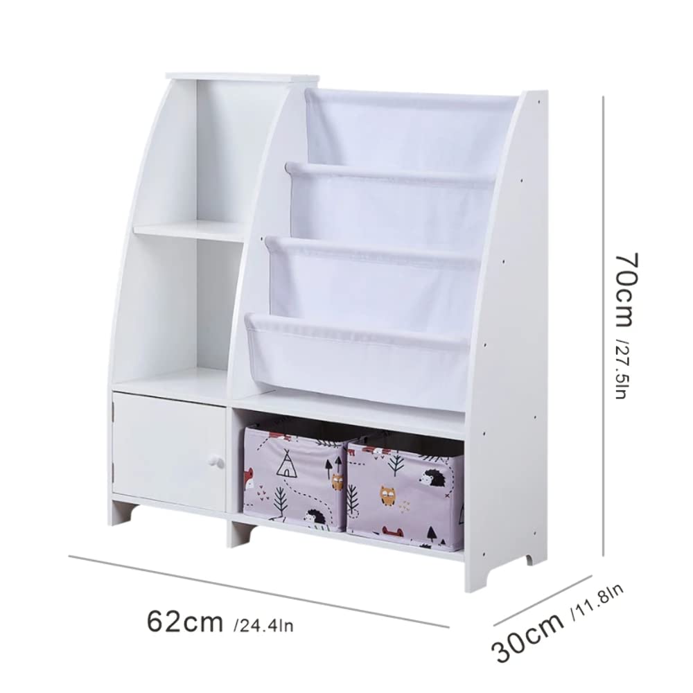 Victoria Kids Bookcase with Toy Storage & Funnel - Sturdy Wooden Bookshelf for Children's Room, Nursery, Playroom - Perfect for Organizing Books, Toys, and Decor
