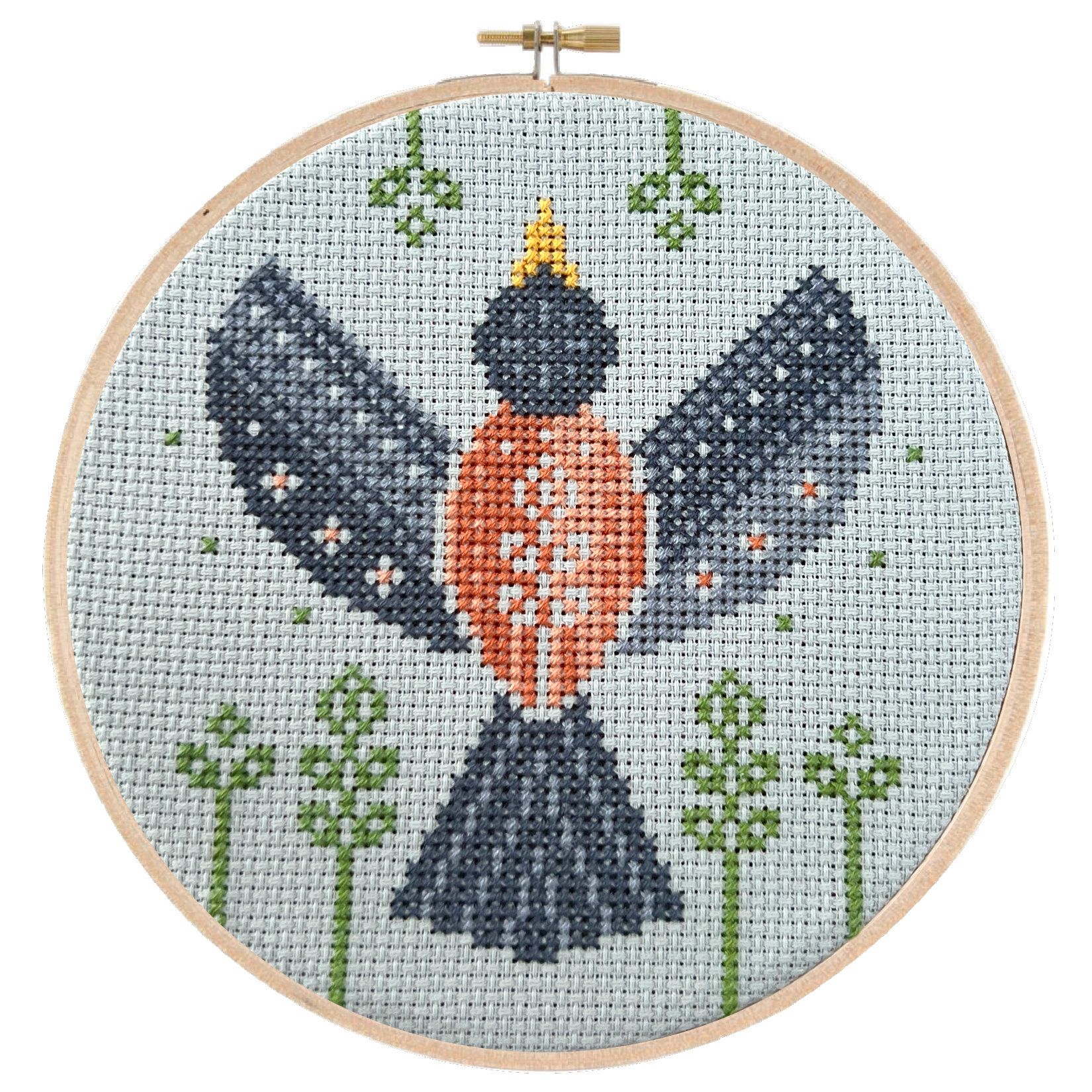 Spring Robin Cross Stitch Pattern Kit - DIY Embroidery Design for Beginners & Experts - Perfect for Home Decor, Wall Art & Craft Gifts