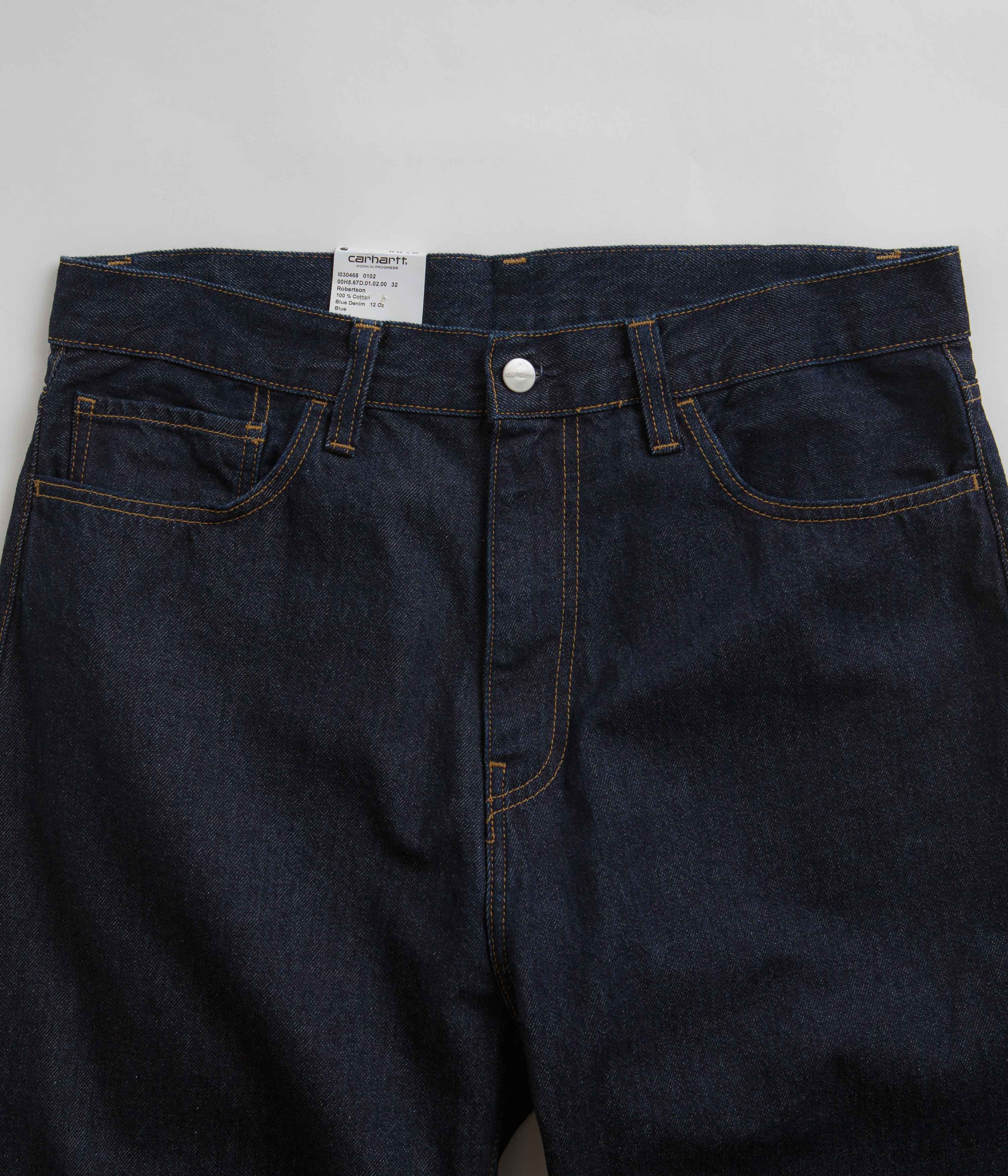 Carhartt Landon Pants for Men - Durable Work Pants in Blue Rinsed Denim - Perfect for Construction, Outdoor Work & Casual Wear