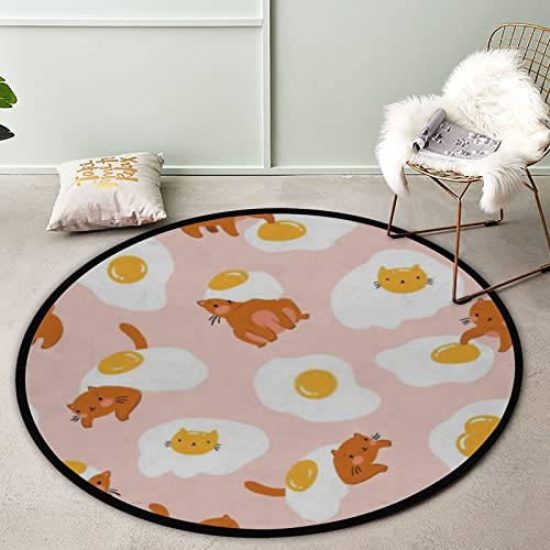 Cartoon Kawaii Cats and Fried Eggs
