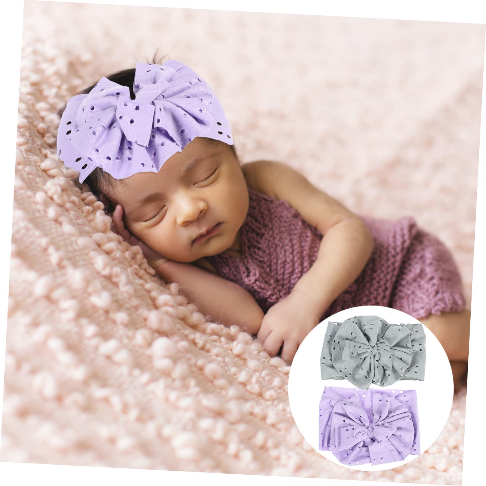 GREENADSCAPE 2-Pack Neon Blue Headband & Bows Set for Baby Girls | Newborn to Toddler Hair Accessories | Perfect for Photos, Parties & Everyday Wear