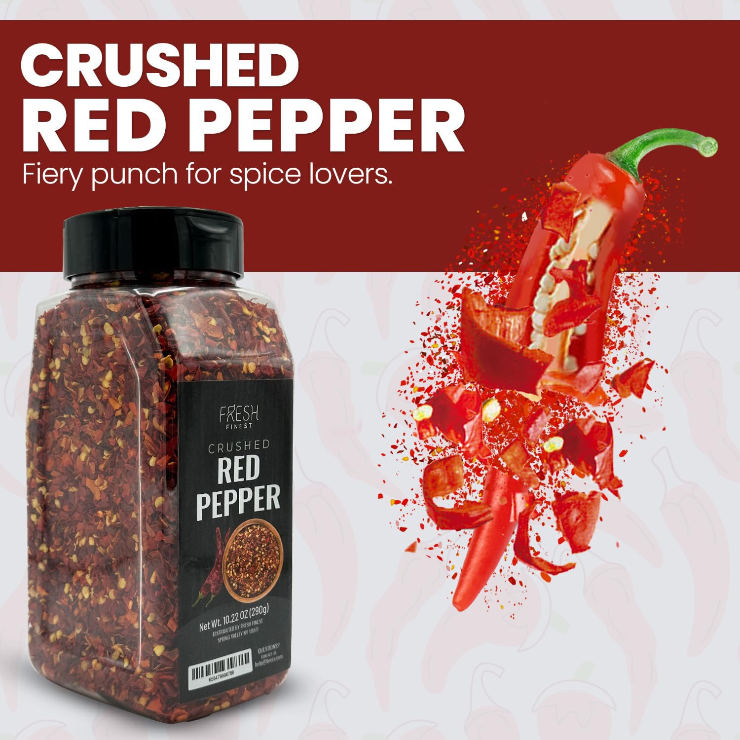 Premium Crushed Red Pepper Flakes - 10.22oz | All-Natural Chili Flakes for Pizza, Pasta, Grilling & Cooking | No Preservatives or Fillers | Intense Spicy Flavor | Perfect for Seasoning, Marinades & Sauces