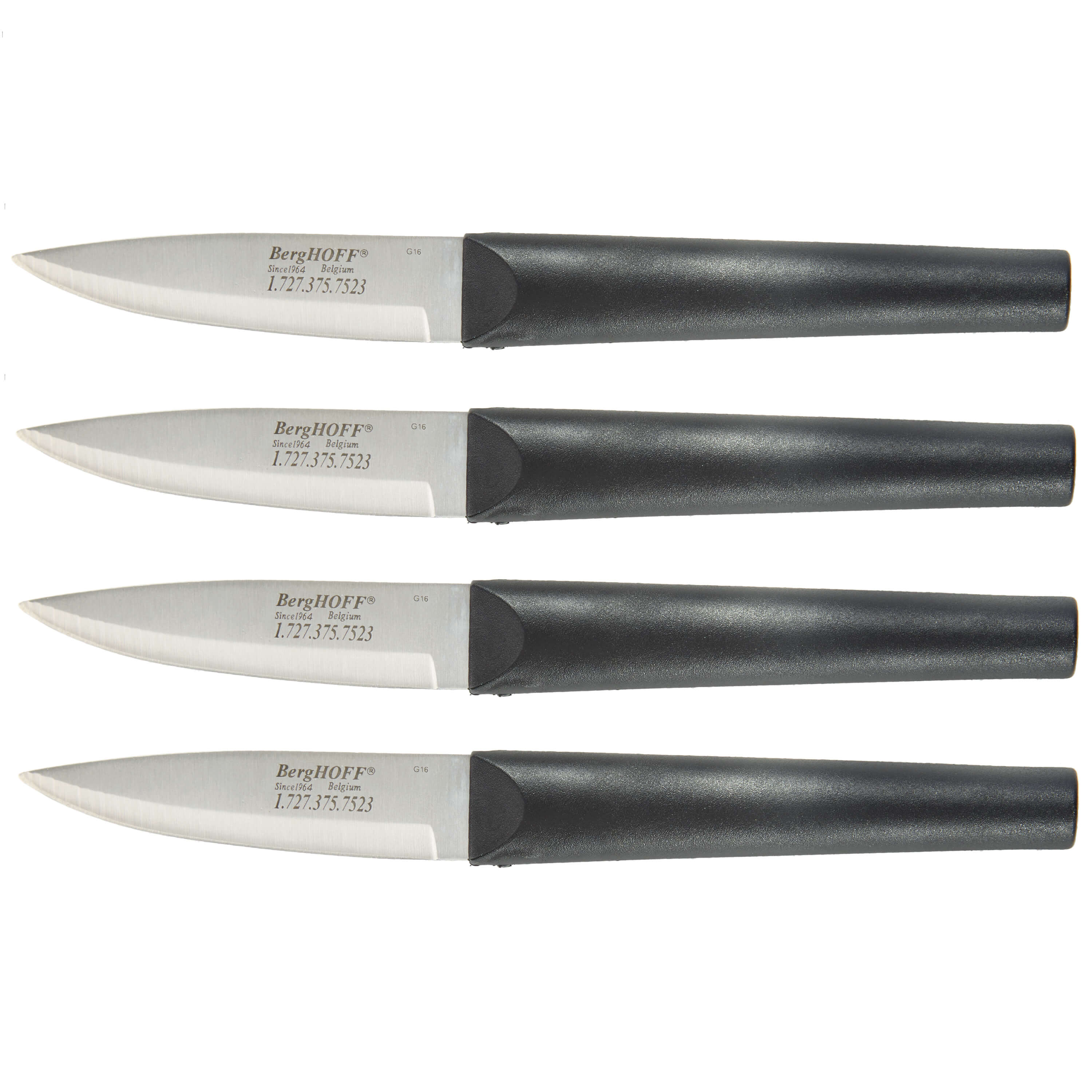 BergHOFF Geminis 4-Piece Stainless Steel Paring Knife Set - Sharp Kitchen Knives for Peeling, Slicing & Precision Cutting - Perfect for Fruits, Vegetables & Small Food Prep