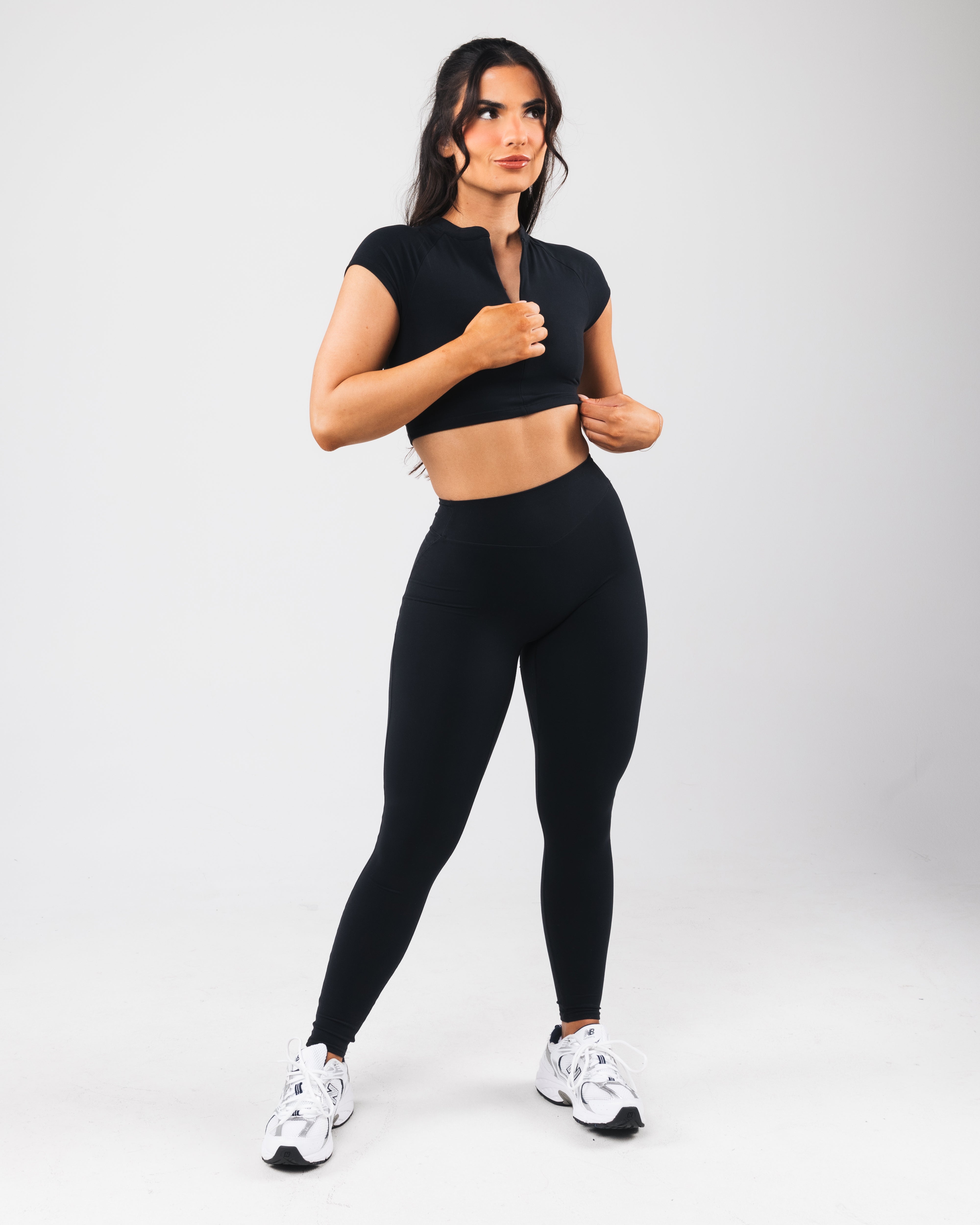 KDM Zip Front Sports Bra for Women - Black | High Support Workout Bra for Running, Yoga & Gym | Comfortable & Breathable Activewear