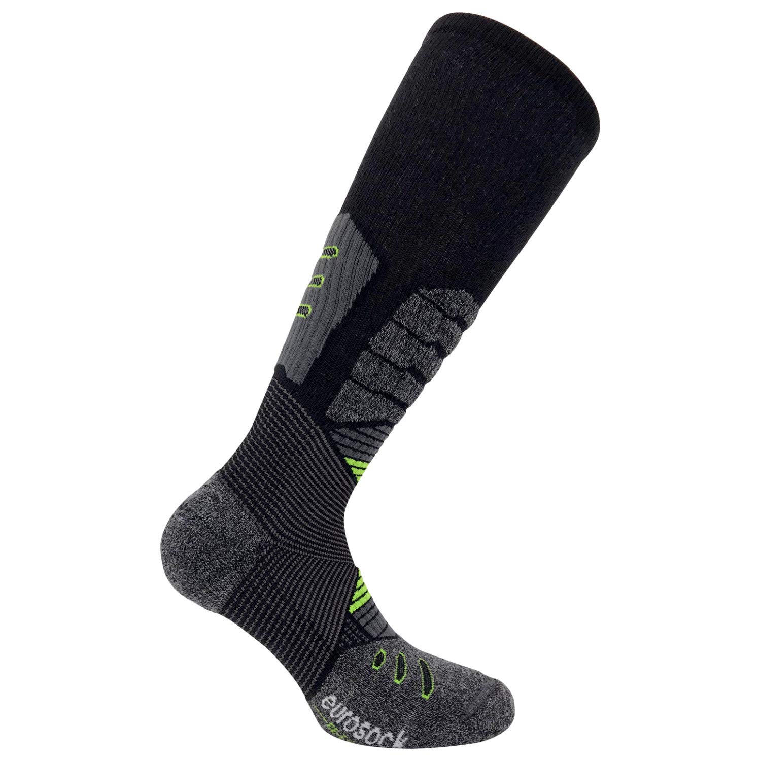 Eurosock Board Compression Socks for Men & Women - Black Asphalt - Small Size - Improve Circulation & Reduce Swelling for Travel, Sports & Daily Wear