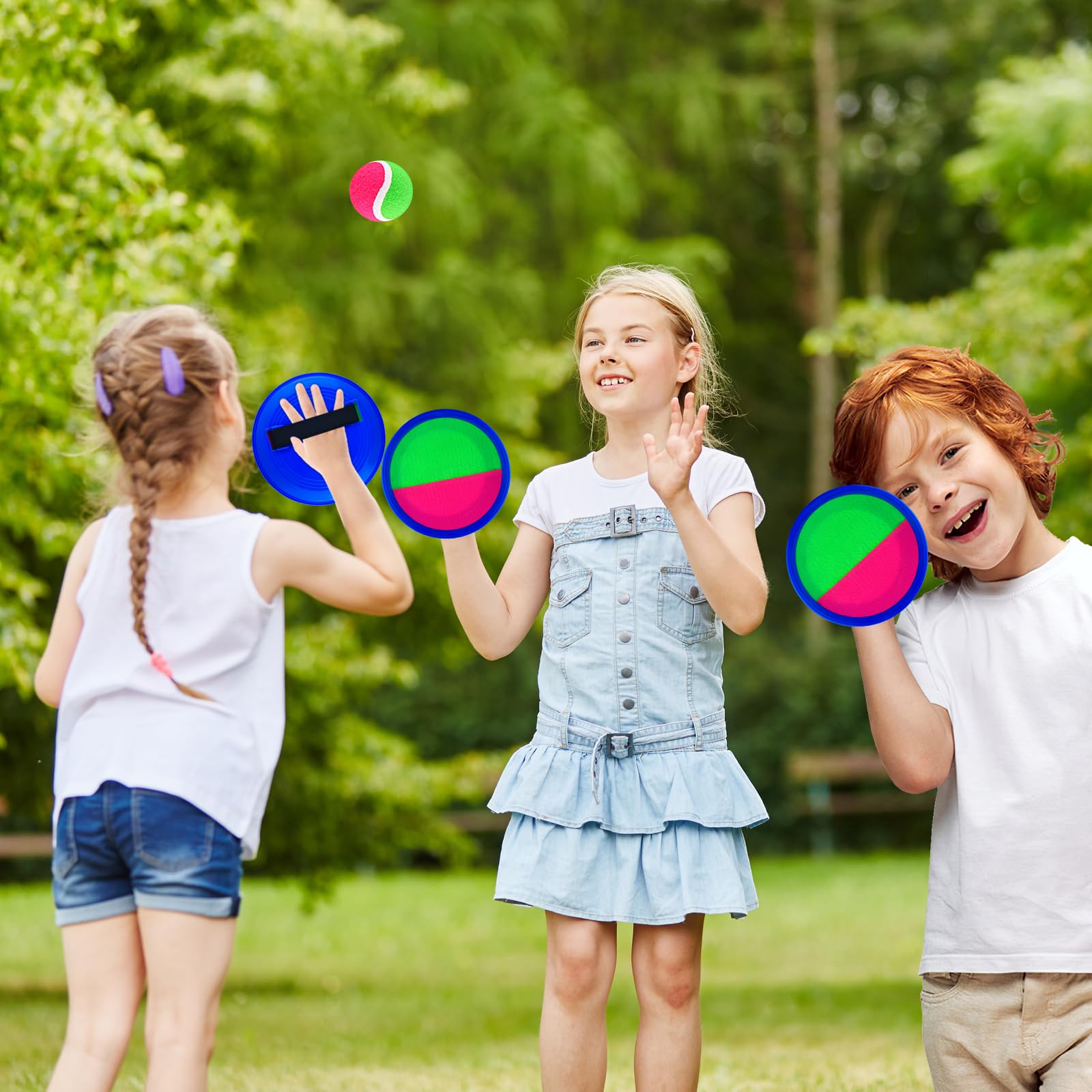 Morcheiong Toss and Catch Ball Game Set - 4/6 Paddles, 4 Balls & Storage Bag - Outdoor Beach Toys for Kids & Family - Perfect for Backyard, Park, Beach and Picnic Activities