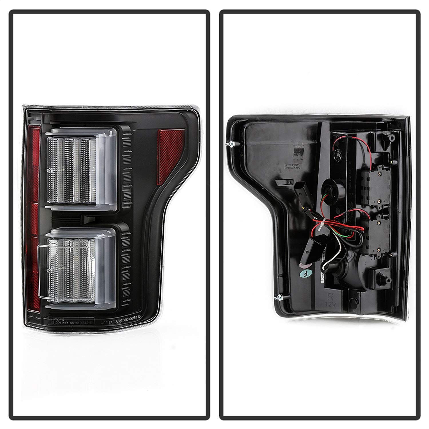 Spyder 5085955 LED Tail Lights for Ford F150 2018-2019 - Black Light Bar (Excludes Rear Blind Spot Sensor Models) - Perfect for Off-Roading & Night Driving