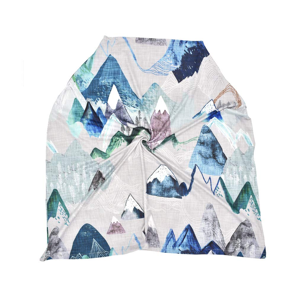 Breathable Stretchy Nursing Cover for Baby Breastfeeding - Multi-Purpose Car Seat Canopy for Girls & Boys - Soft Baby Shower Gift for Shopping Cart, High Chair & Stroller (Blue) - Perfect for Outdoor Nursing, Travel & Daily Use