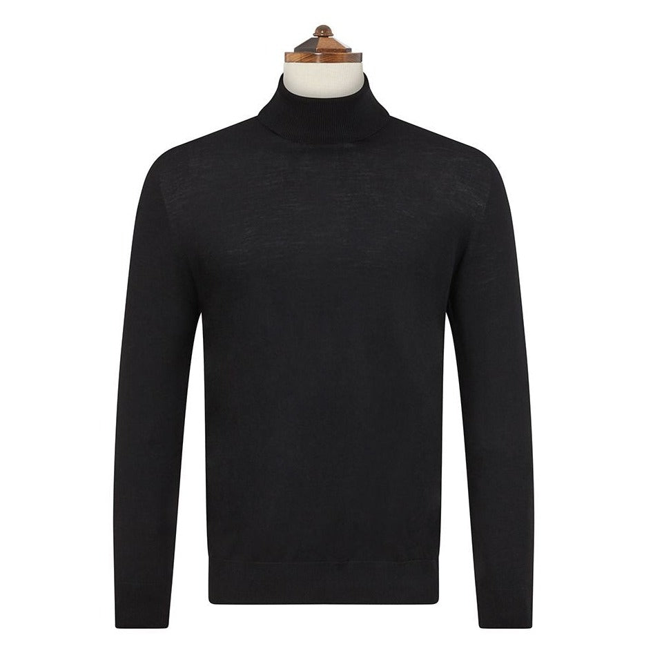 Keiran Black Roll Neck Jumper - Soft & Warm Winter Sweater for Men | Perfect for Casual Outfits, Office Wear & Cold Weather Fashion