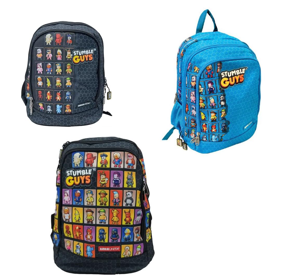Stumble Guys Pool Over Tinta Unita Backpack - Stylish All Black Design for Gaming Fans | Perfect for School, Travel & Everyday Use