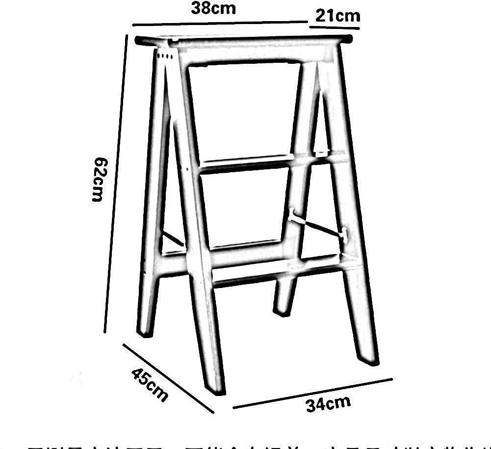 AYVADA Solid Wood Folding Step Stool for Home, Kitchen, and Bathroom - Multifunctional Indoor Ladder Stool with Non-Slip Feet (White) - Perfect for Reaching High Shelves, Kids' Step Stool, and Bathroom Use