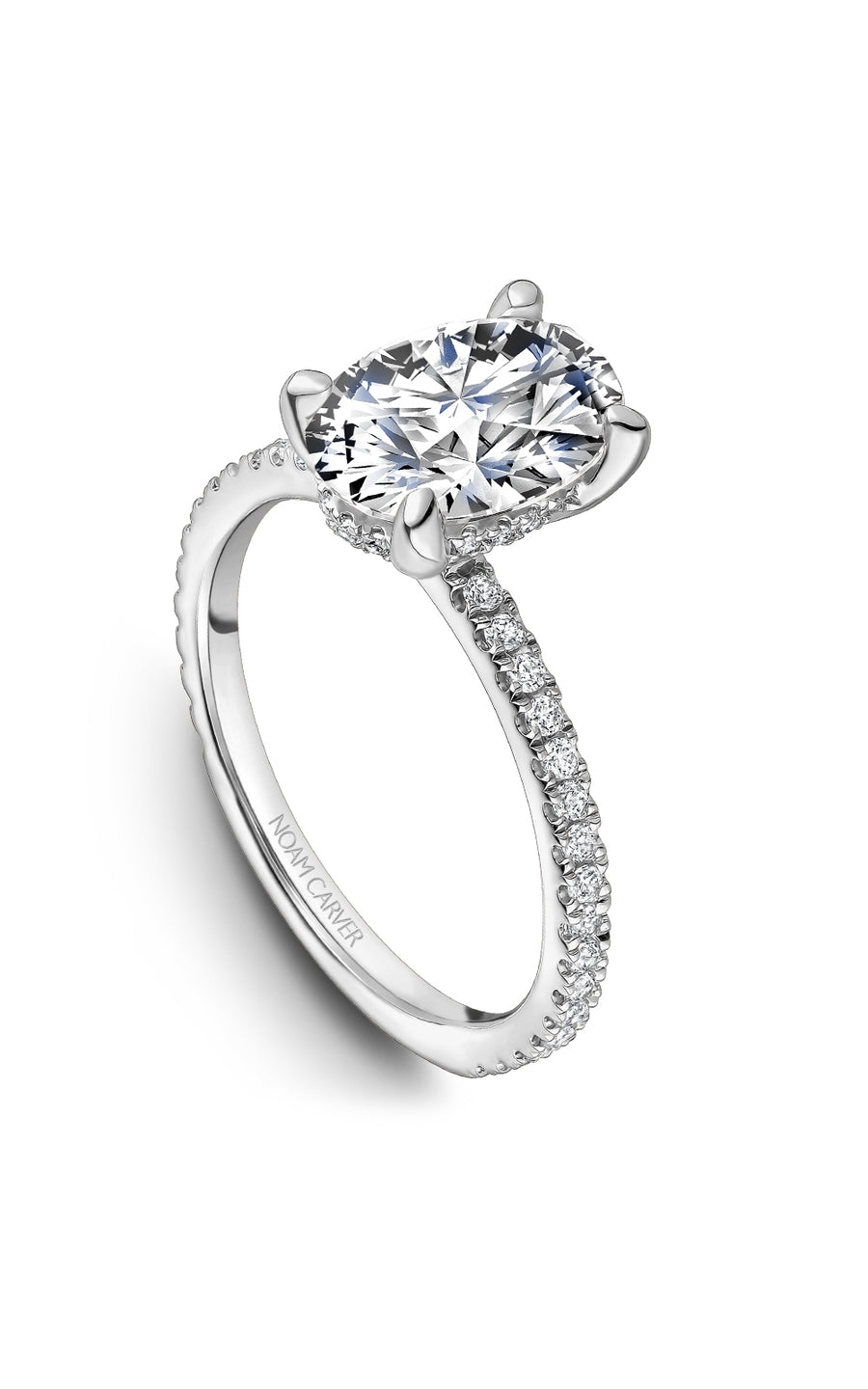 Noam Carver B372 02A Bridal Engagement Ring - 14K White Gold Diamond Wedding Ring for Women, Perfect for Proposals, Anniversaries & Special Occasions