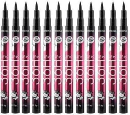 KAARM 36H Waterproof Liquid Eyeliner - Ultra-Precision Long Lasting Eyeliner Pencil, Smudge Proof & Water Resistant (Black, 12 Pack) for Party, Wedding & Daily Makeup Looks
