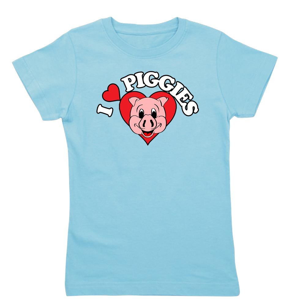 CafePress I Heart Piggies Girls Slim Fit T-Shirt - Cute Piggy Design for Casual Wear, School & Playdates