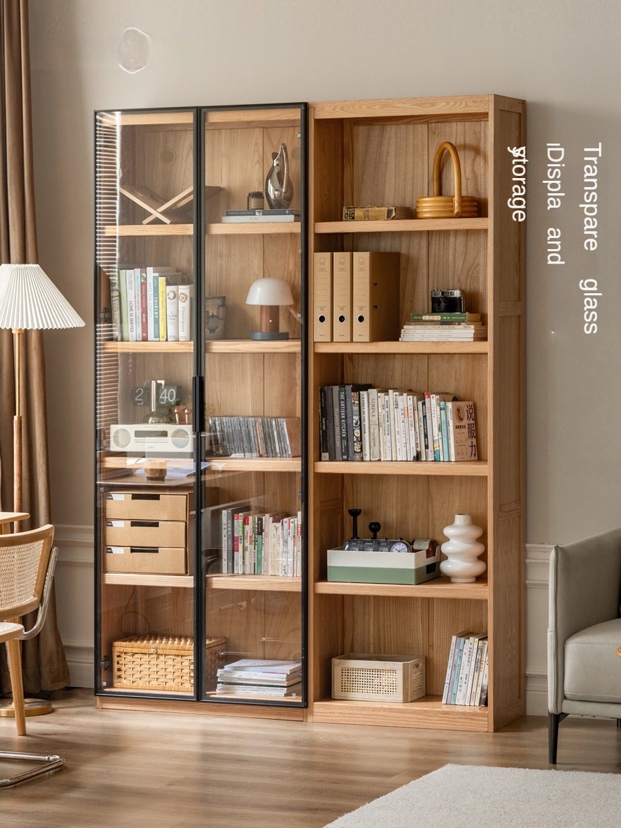 Solid Oak and Ash Wood Bookcase - Sturdy Bookshelf for Home, Office & Library - Perfect for Organizing Books, Decor & Storage