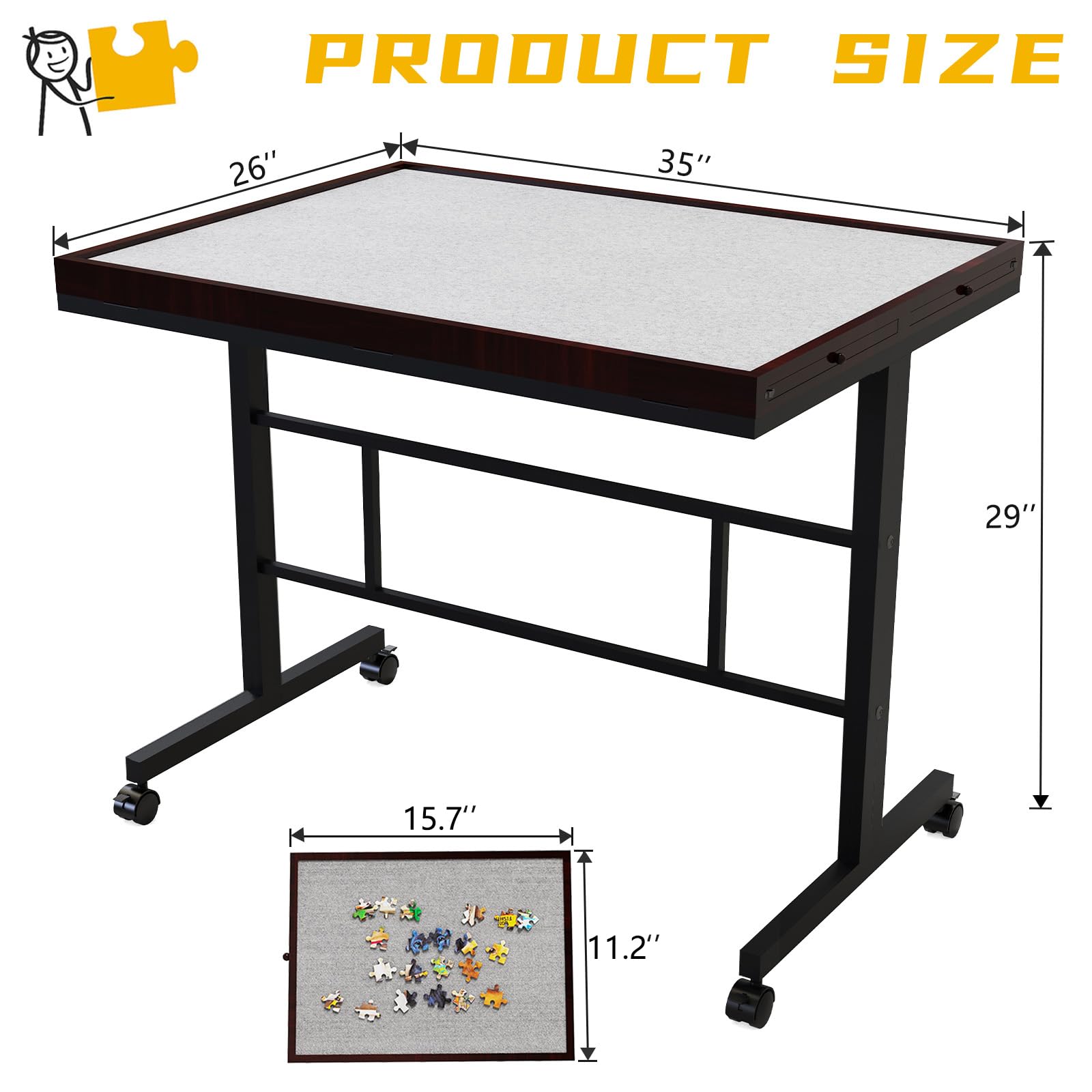 1500-Piece Adjustable Jigsaw Puzzle Table with 5 Angle Positions & Storage Drawers - Premium Puzzle Board for Adults - Perfect for Family Game Nights, Relaxation & Home Decor