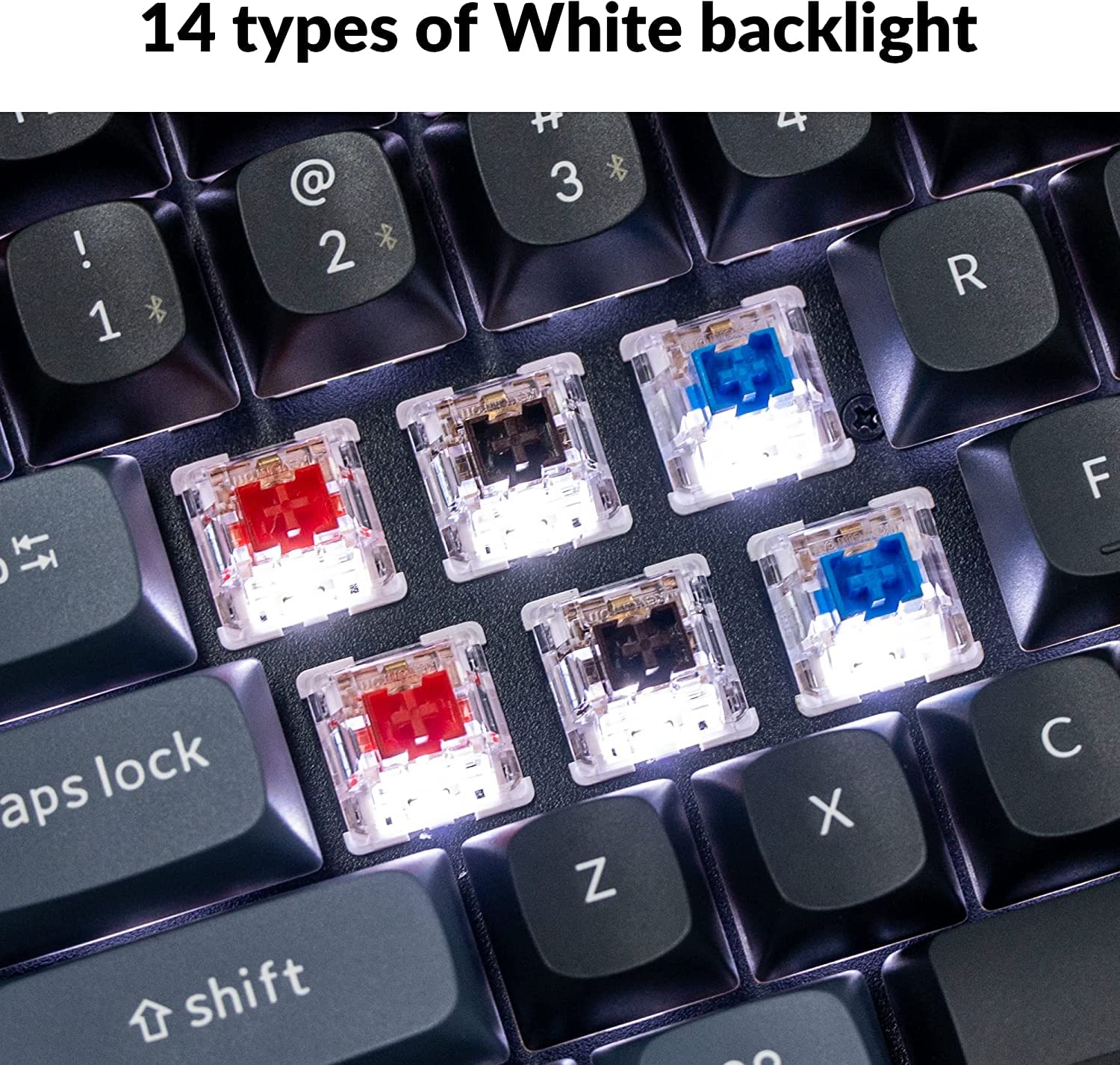 Keychron K2 Pro 75% Wireless Mechanical Keyboard - 84-Key Compact Design, Hot-Swappable Blue Switches, QMK/VIA Programmable, USB-C Wired/Wireless, White Backlit - Compatible with Mac/Windows/PC - Perfect for Gaming, Office Work & Typing Enthusiasts