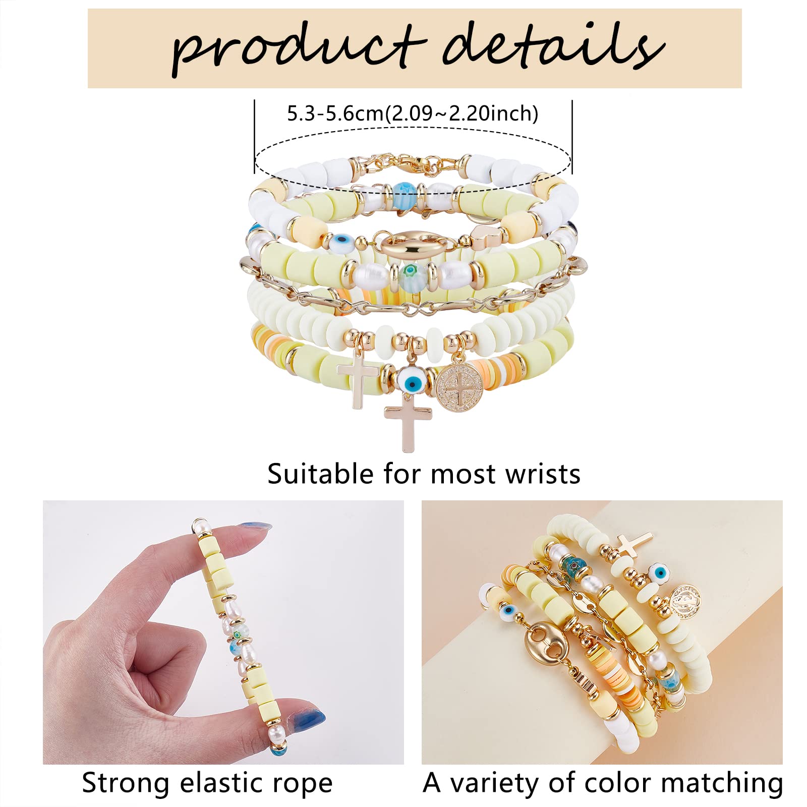 Ornaland Stretch Beaded Bracelets for Women & Men - Stackable Bohemian Surfer Jewelry - Perfect for Summer, Beach, and Everyday Wear