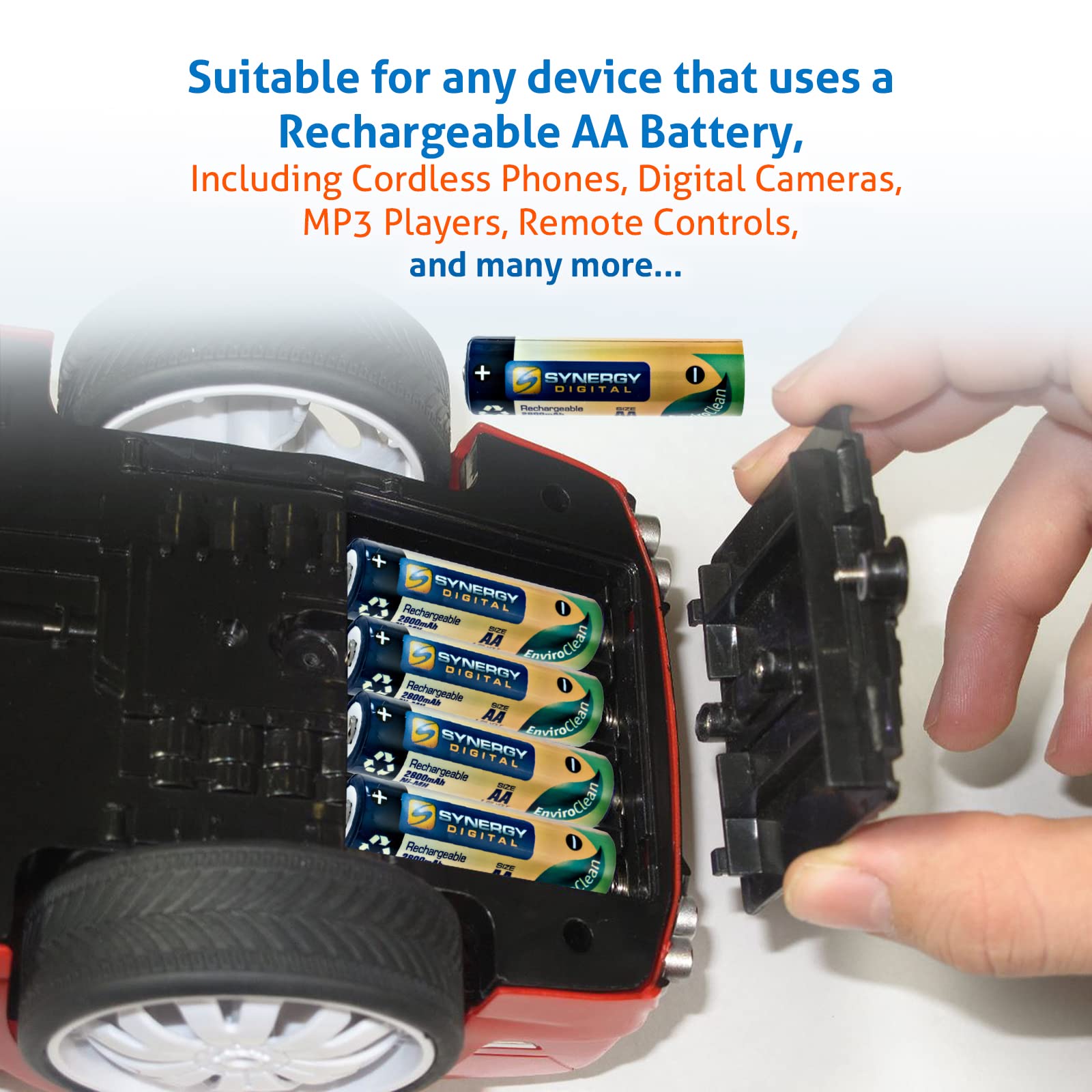 Synergy Digital Cordless Phone Batteries - 2 Pack SB201 Ni-MH AA Rechargeable 2800mAh Battery for AT&T CLP99586 Phone | High Capacity Replacement Battery | Perfect for Home & Office Cordless Phones