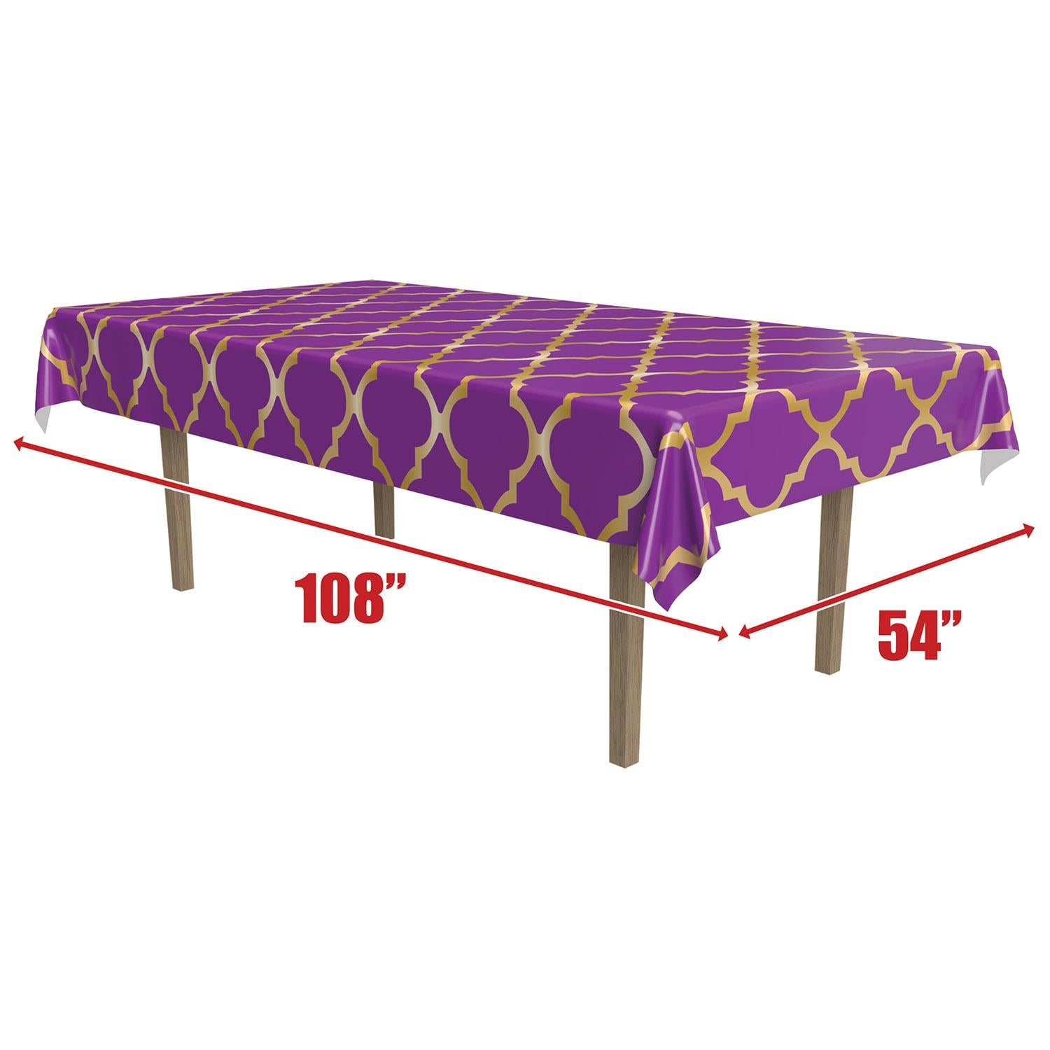 12 Pack Beistle Lattice Party Table Cover - Premium Disposable Plastic Tablecloth for Birthday, Wedding, Baby Shower & Holiday Decorations - Perfect for Indoor & Outdoor Party Decor