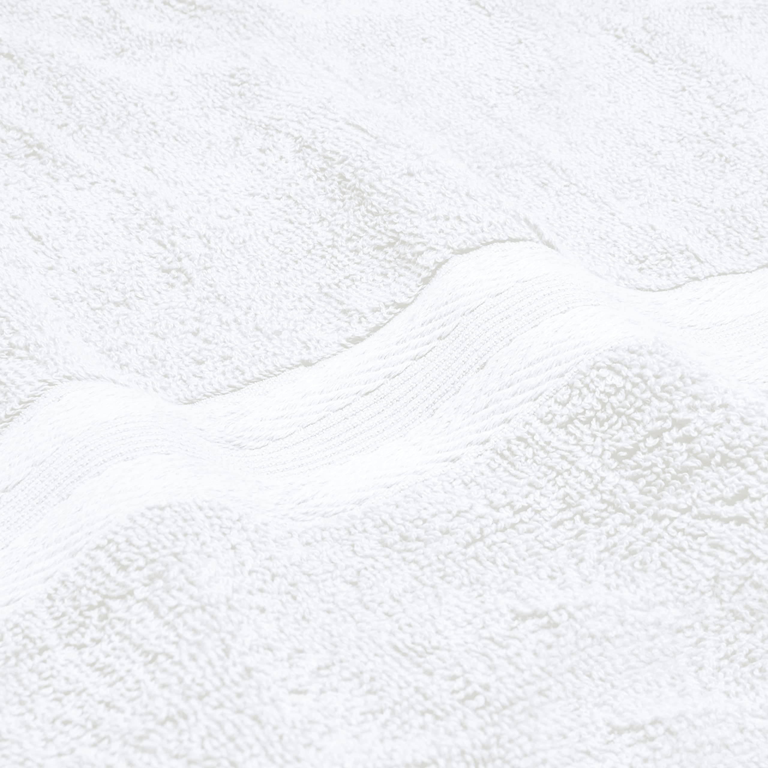 BOUTIQUO 8-Piece White Bath Towel Set - 100% Ring Spun Cotton, Ultra Soft & Highly Absorbent - 2 Bath Towels (27x54