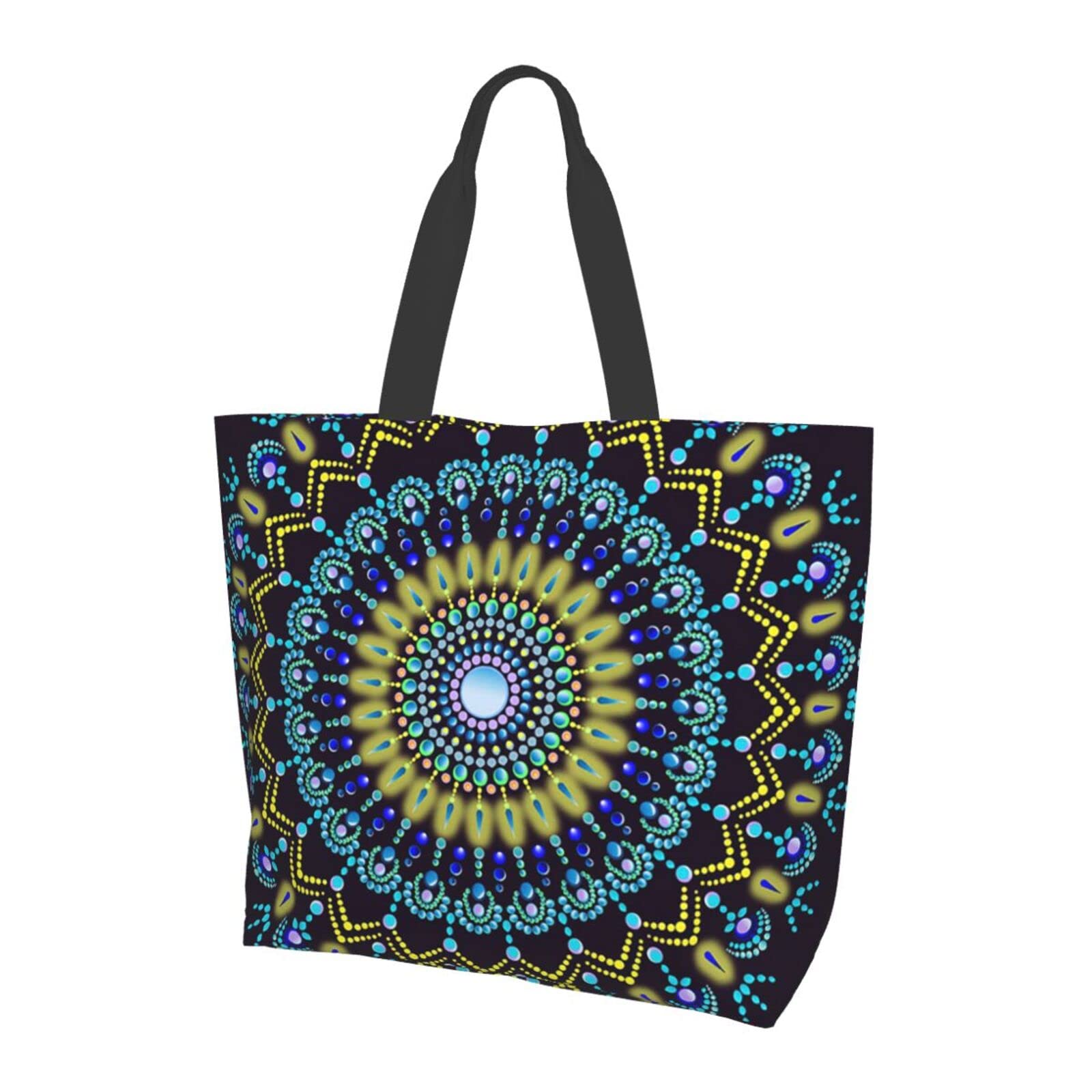 Eco-Friendly Reusable Shopping Bags - Foldable, Washable Polyester Grocery Tote with Handles (Cherry Blossom Design) - Perfect for Grocery Shopping, Farmers Markets & Travel