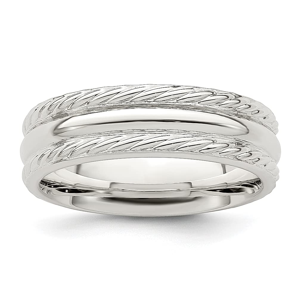 925 Sterling Silver 6mm Rope Edge Band Ring Size 10.5 - Elegant Wedding Jewelry for Women, Anniversary Gift for Her - Perfect for Engagement, Promise Rings & Special Occasions