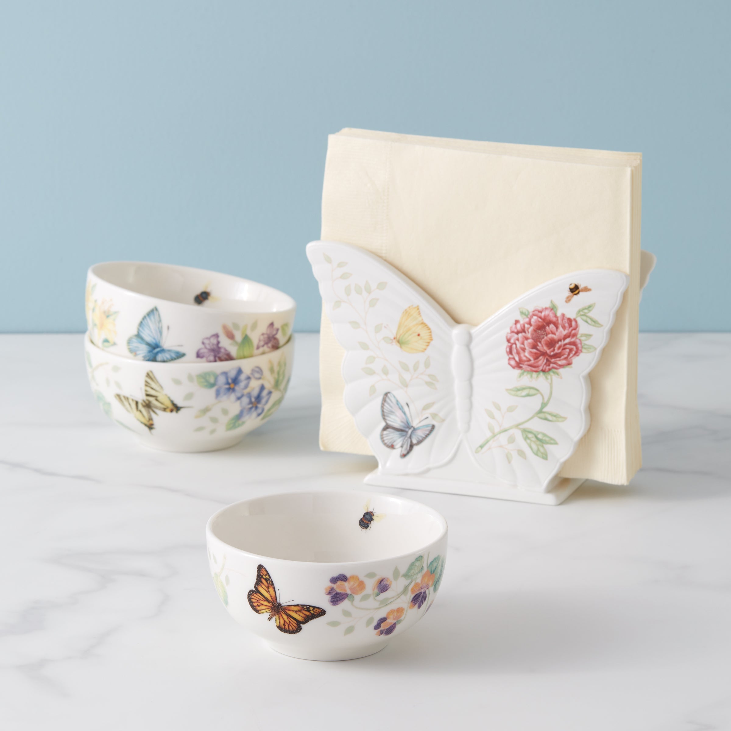 Butterfly Meadow Mini Bowls Set of 3 - Small Decorative Ceramic Bowls for Candy, Jewelry, or Snacks - Perfect for Home Decor, Party Favors, and Gift Giving