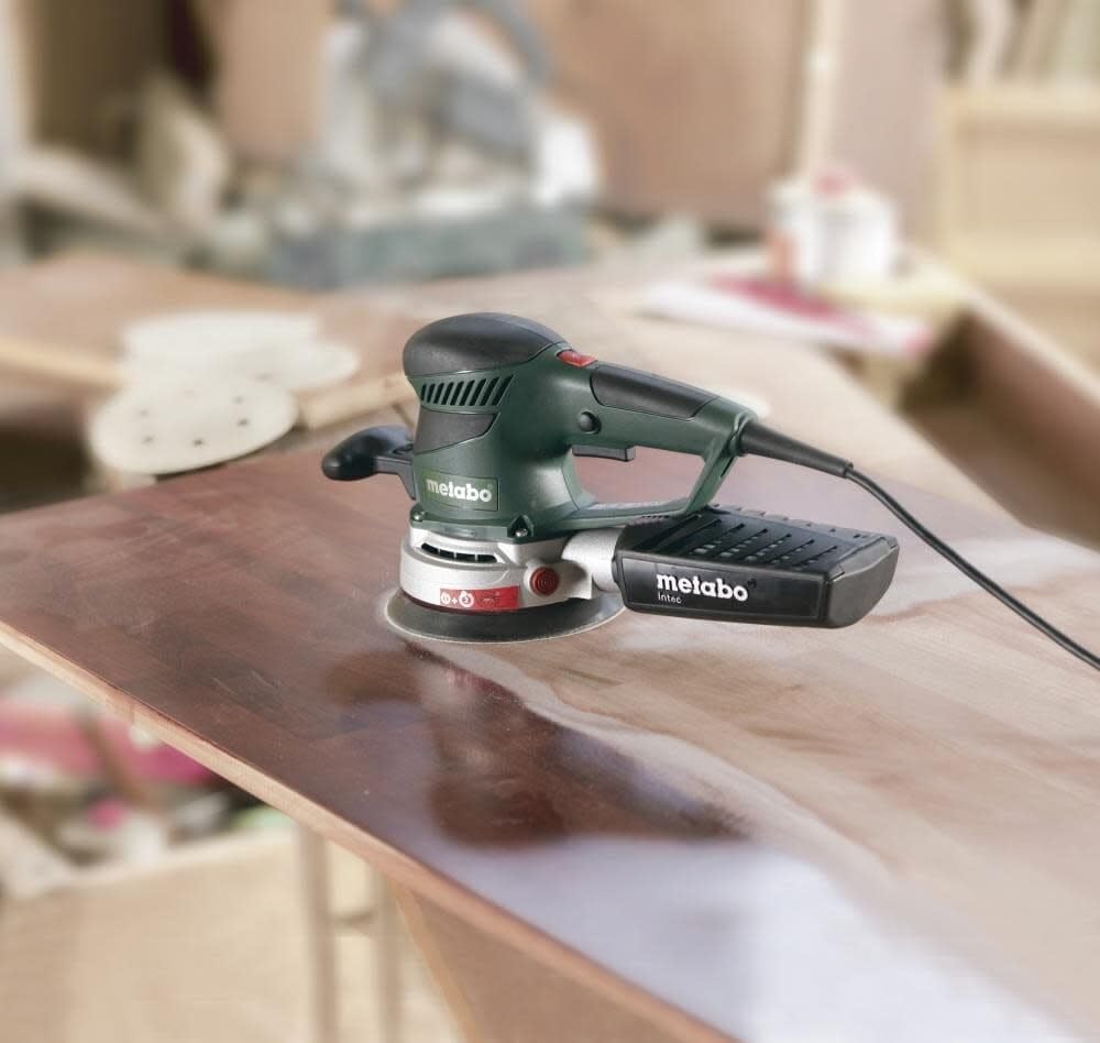 Metabo SXE 450 TurboTec 350 Watt Electronic Disc Sander - Powerful Sanding Tool for Woodworking, Metal Polishing & DIY Projects