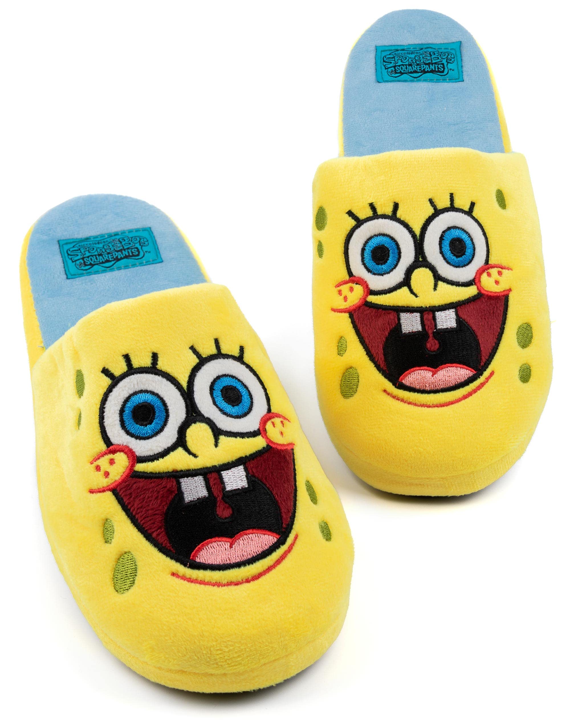 SpongeBob SquarePants Men's Slippers - Soft House Shoes for Adults, Cartoon Character Slides for Indoor Comfort - Perfect for Lounge Wear, Gift for Fans & Home Relaxation