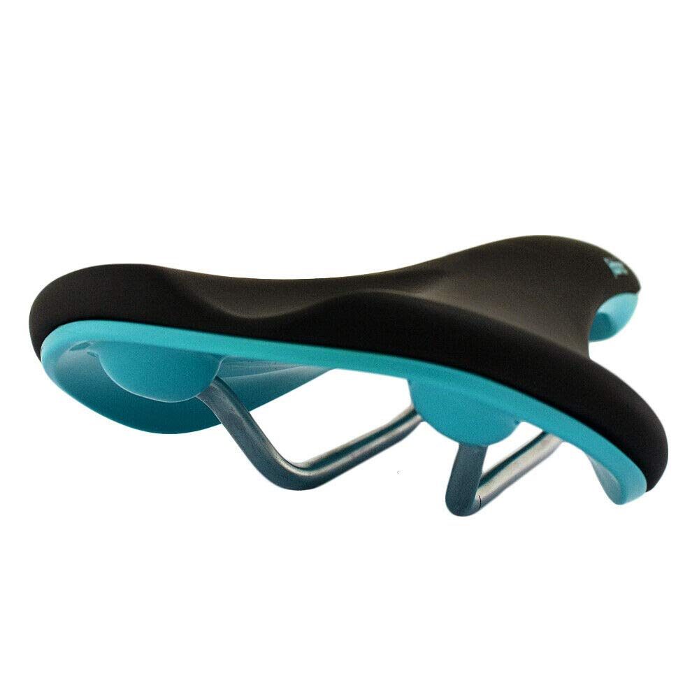 Premium Fabric Scoop Elite Gel Radius MTB & Road Bike Comfort Saddle - Ergonomic Design for Long Rides (Black/Blue, VL1952) | Ideal for Mountain Biking, Road Cycling & Commuting
