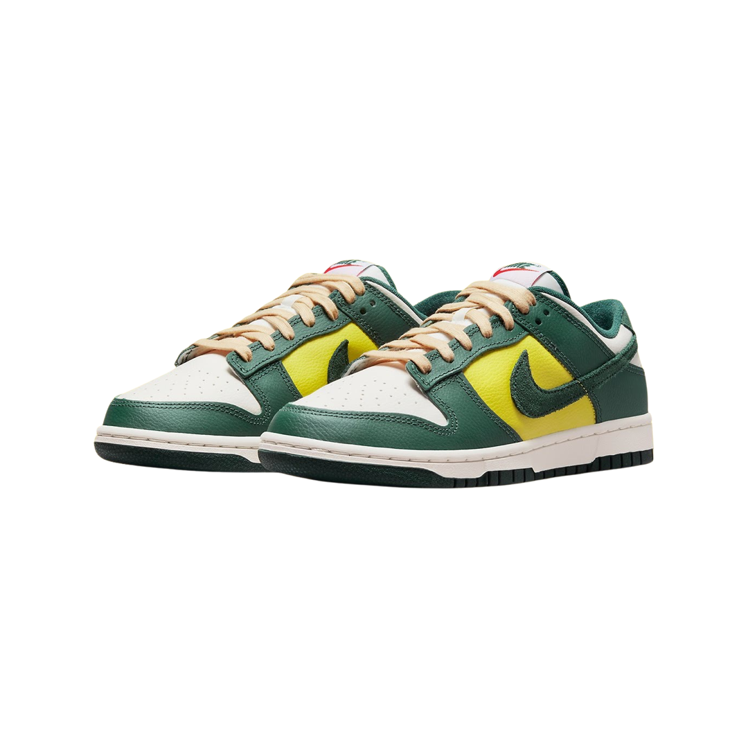 Nike Women's Dunk Low Sneakers - Sail Noble Green Retro Running Shoes for Women | Casual Wear, Gym Workouts & Street Fashion
