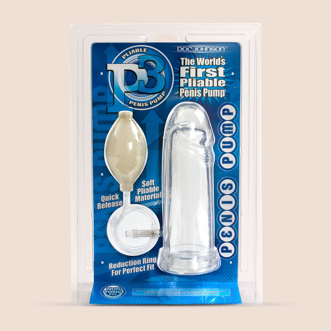 P3 Penis Pump for Men - Flexible PVC Body & Comfortable Interior Sleeve - Enhance Performance & Intimacy in Bedroom or Private Use
