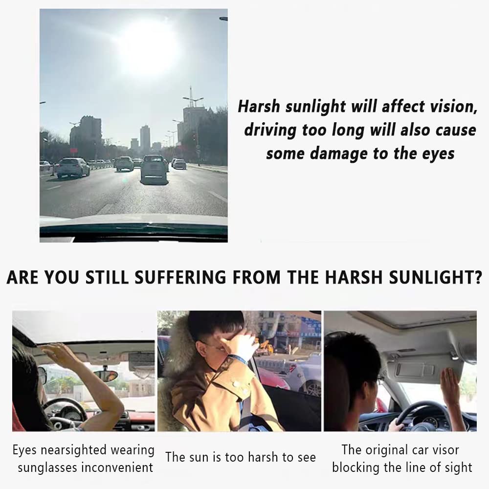 Upgraded Car Sun Visor - UV Protection & Anti-Glare for Safe Driving (12.6x6