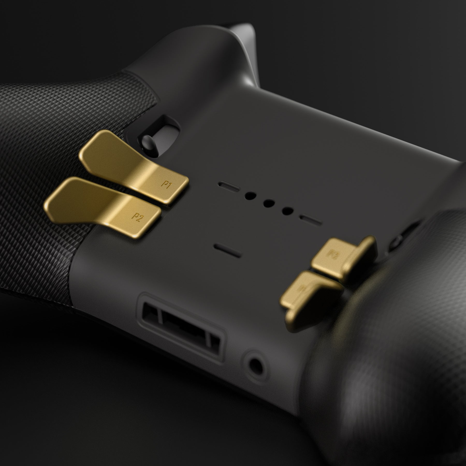 eXtremeRate Metallic Hero Gold 6-in-1 Replacement Interchangeable Swift Back Paddles for Xbox One Elite & Elite Series 2 Controller - Enhanced Gaming Performance for FPS, Racing & Competitive Play