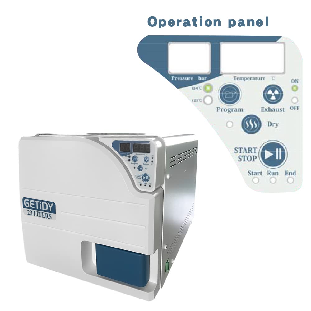 Getidy 23L Digital LCD Screen Steam Autoclave Sterilizer with Drying Function - Professional Medical Equipment for Dental Tools, Tattoo Needles & Beauty Salon Instruments